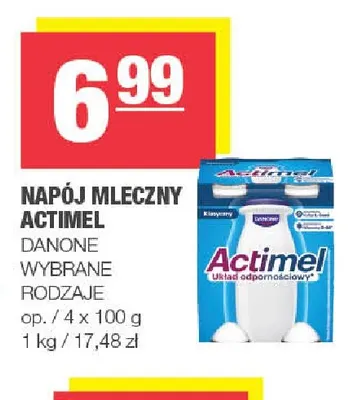 Napój mleczny Actimel 4-pak Danone promocja w SPAR