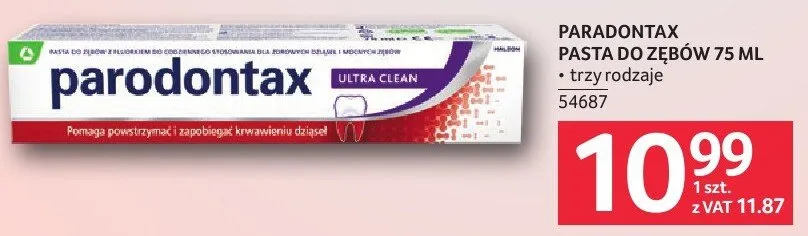 Pasta do zębów Parodontax 75 ml promocja w Selgros