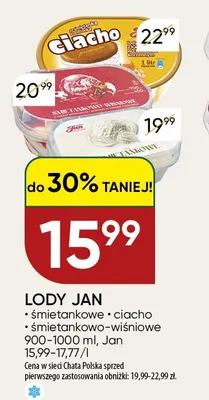 Lody Jan ciacho promocja w Chata Polska