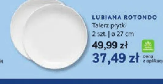 Talerz płytki Lubiana Rotondo 2-pak 27 cm promocja w Stokrotka
