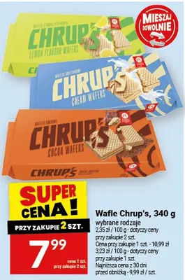 Wafle Chrup's cream wafers promocja w Twój Market