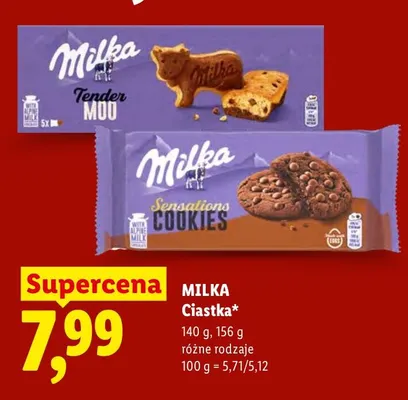 Ciastka Tender Moo Milka promocja w Lidl