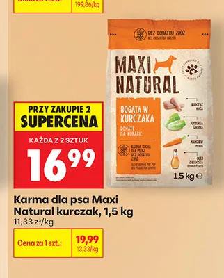 Karma dla psa Maxi Natural kurczak promocja w Biedronka