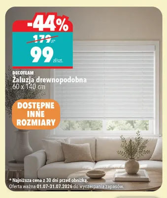 Żaluzja drewnopodobna Decoteam 60x140 cm promocja w Biedronka Home