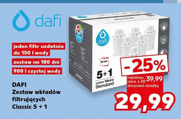 Zestaw wkładów filtrujących DAFI Classic 5+1 promocja w Kaufland