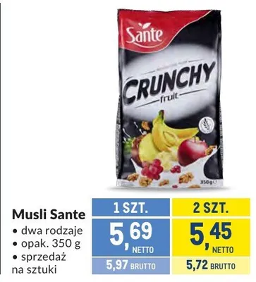 Musli Sante promocja w Makro