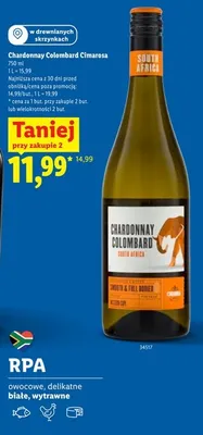 Wino białe Chardonnay Colombard Cimarosa promocja w Lidl