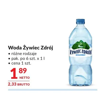 Woda Żywiec Zdrój promocja w Makro