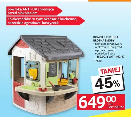 Domek z kuchnią błotną Smoby promocja w Selgros