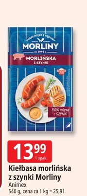 Kiełbasa morlińska z szynki Morliny promocja w Leclerc