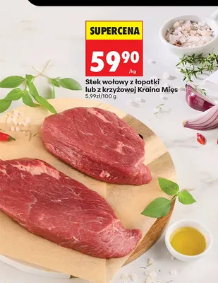 Stek wołowy z krzyżowej Kraina Mięs promocja w Biedronka