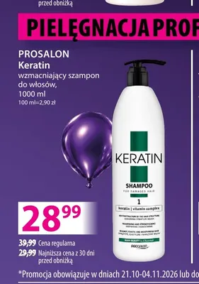Szampon wzmacniający do włosów Keratin Prosalon promocja w Hebe