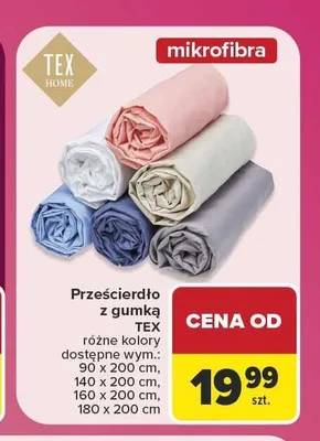Prześcieradło z gumką mikrofibra TEX Home promocja w Carrefour