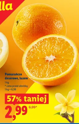 Pomarańcze deserowe luzem promocja w Lidl