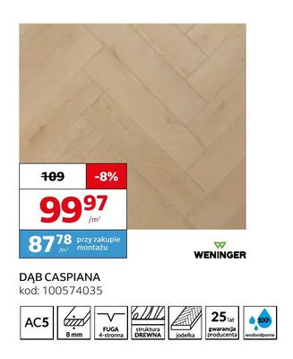 Panele podłogowe Dąb Caspiana Weninger promocja w Komfort