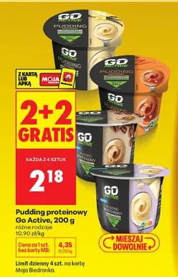 Pudding proteinowy Go Active różne rodzaje promocja w Biedronka