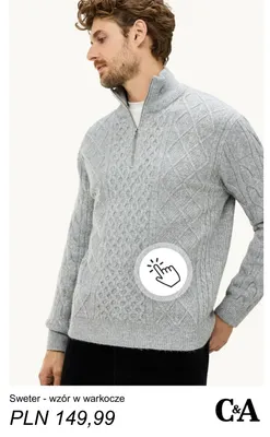 Sweter wzór w warkocze C & A promocja w C&A