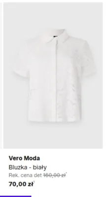 Bluzka Vero Moda biały promocja w Lounge by Zalando