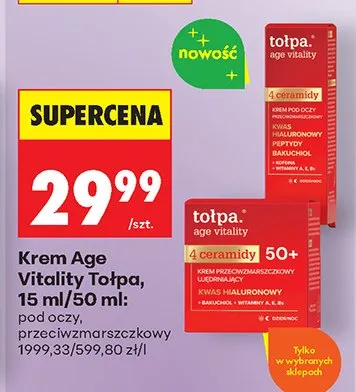 Krem pod oczy przeciwzmarszczkowy Age Vitality Tołpa promocja w Biedronka