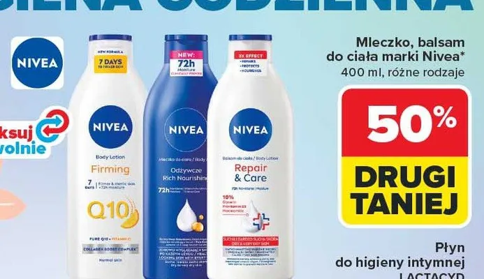 Mleczko, balsam do ciała promocja w Carrefour Market