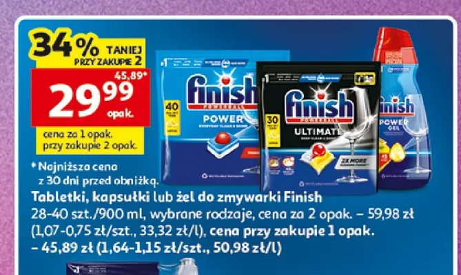 Kapsułki do zmywarki Finish promocja w Auchan