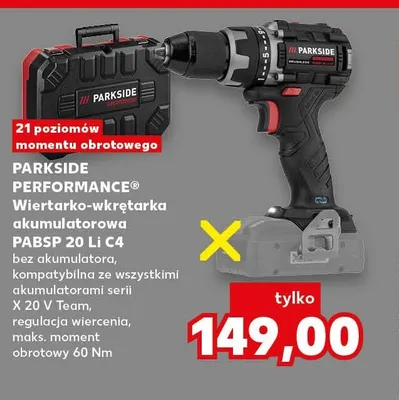 Wiertarko-wkrętarka akumulatorowa PARKSIDE PERFORMANCE PABSP 20 Li C4 promocja w Kaufland