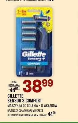 Maszynka do golenia Gillette Sensor 3 Comfort promocja w Drogerie Natura
