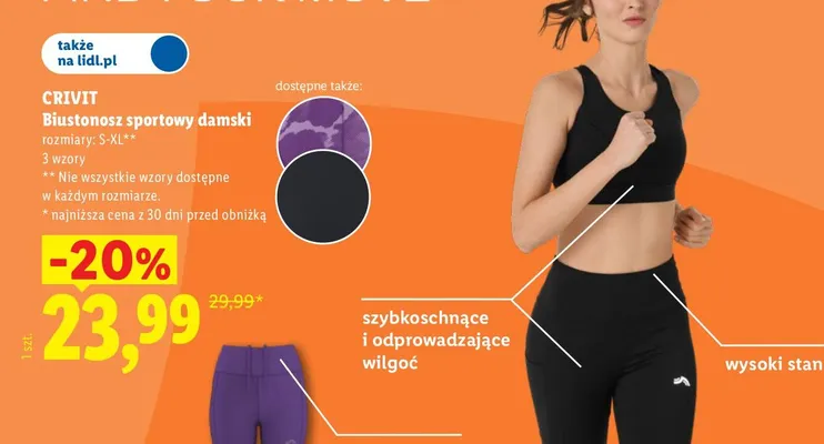 Biustonosz sportowy damski Crivit promocja w Lidl