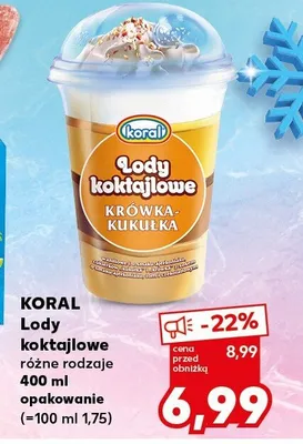 Lody koktajlowe różne rodzaje promocja w Kaufland
