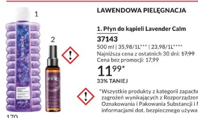 Płyn do kąpieli Lavender Calm Avon Senses promocja w AVON