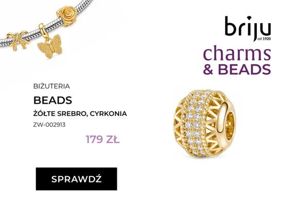 Beads Briju żółte srebro cyrkonia promocja w Briju
