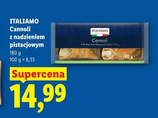Cannoli z nadzieniem pistacjowym Italiamo promocja w Lidl