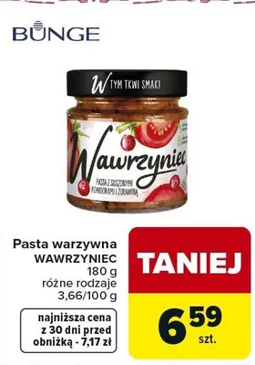 Pasta warzywna różne rodzaje promocja w Carrefour