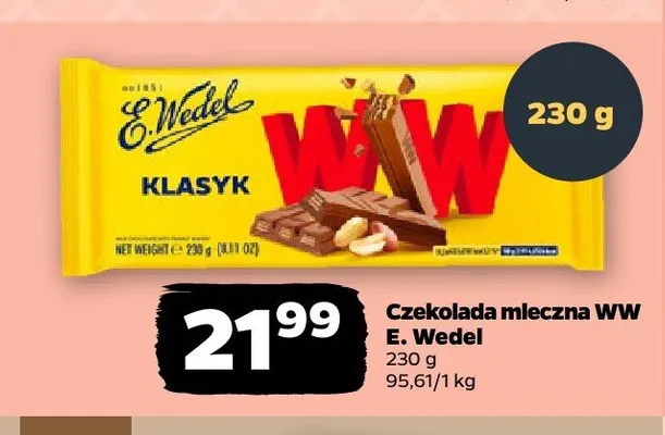 Czekolada mleczna WW E. Wedel promocja w Netto