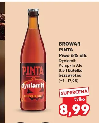Piwo Browar Pinta Dyniamit Pumpkin Ale promocja w Kaufland