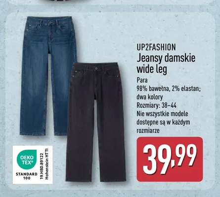 Jeansy damskie wide leg UP2FASHION promocja w Aldi