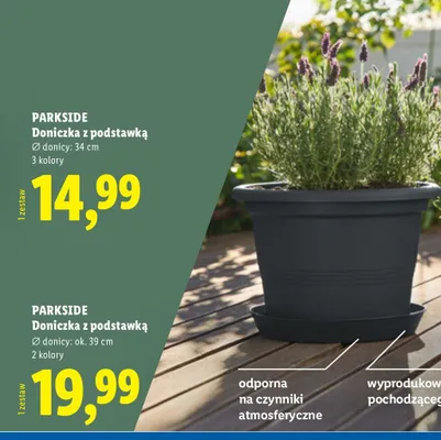 Doniczka z podstawką ⌀ 39 cm promocja w Lidl