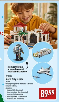 Klocki duży zestaw astronauta Toylino promocja w Aldi