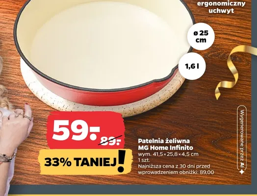 Patelnia żeliwna Mg Home Infinito promocja w Netto