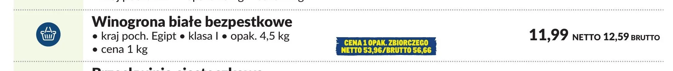 Winogrona białe bezpestkowe promocja w Makro