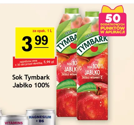 Sok Tymbark jabłko 100% promocja w Gram Market