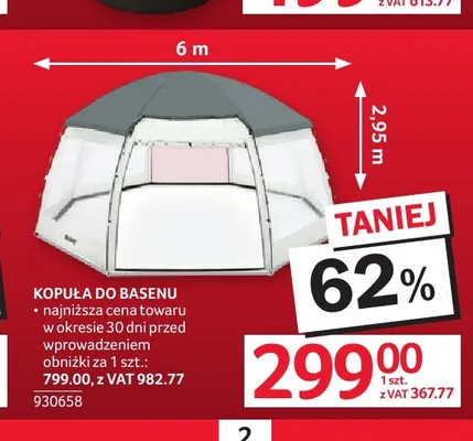 Kopuła do basenu promocja w Selgros