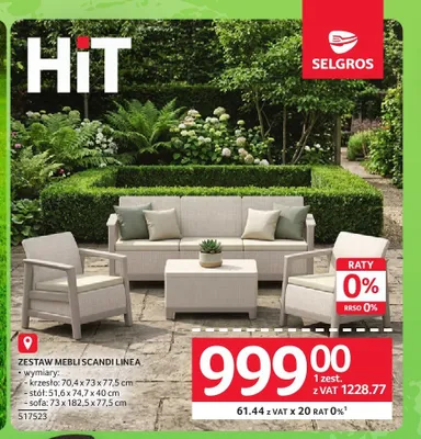 Zestaw mebli Scandi Linea promocja w Selgros