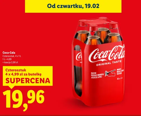 Napój gazowany 4x1 l promocja w Lidl