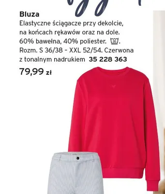 Bluza damska czerwona z tonalnym nadrukiem promocja w Tchibo