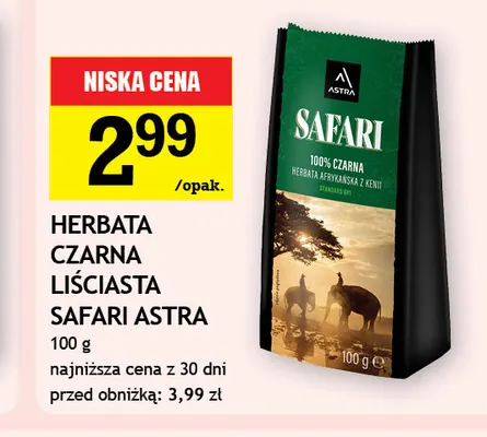 Herbata czarna liściasta Safari Astra promocja w Gram Market