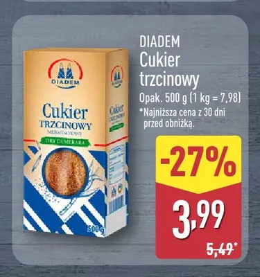 Cukier trzcinowy Diadem promocja w Aldi