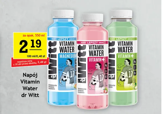 Napój dr Witt Vitamin Water Vitamin+ różowy promocja w Gram Market