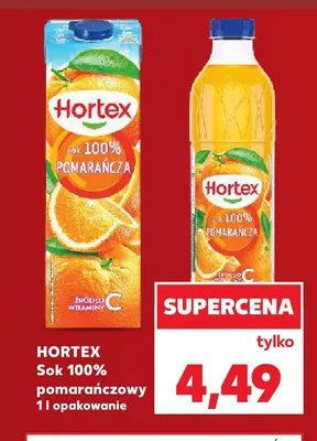 Sok pomarańczowy Hortex 100% promocja w Kaufland