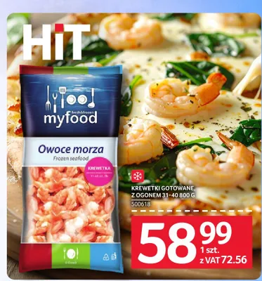 Krewetki gotowane z ogonem Myfood promocja w Selgros